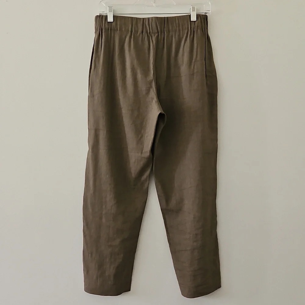 Babaton Cropped Linen-blend Pants In Morel‎ Size Small